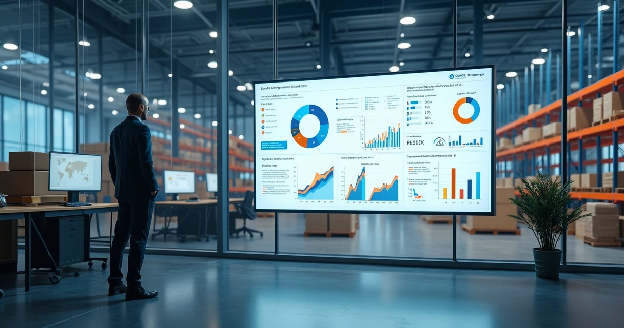 Painel WMS em tempo real no centro de distribuição 