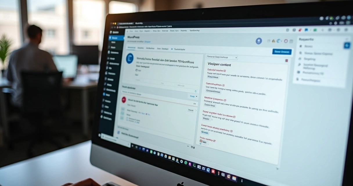 Painel do WordPress com área de edição de conteúdo aberta