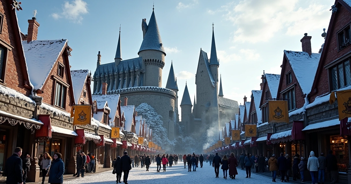 Castelo de Hogwarts e vila Hogsmeade no Islands of Adventure 