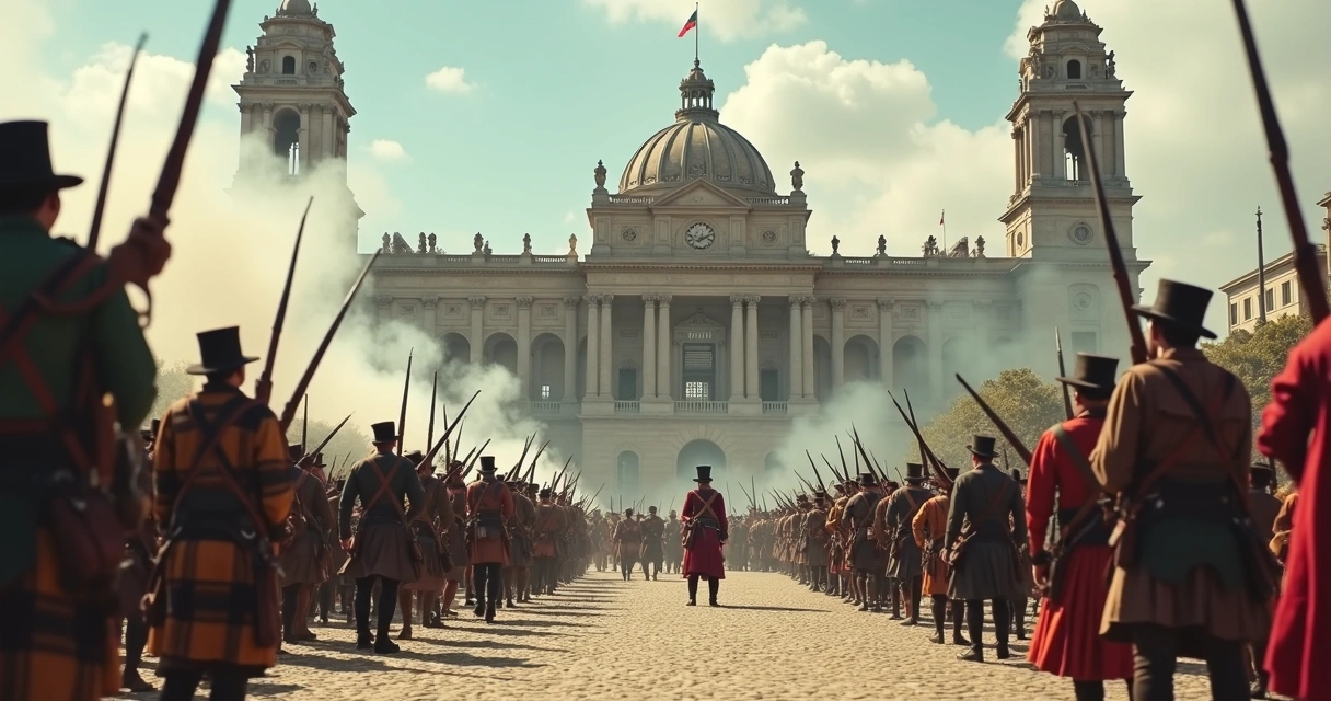 Palácio Nacional do México durante a resistência a Napoleão 3º 