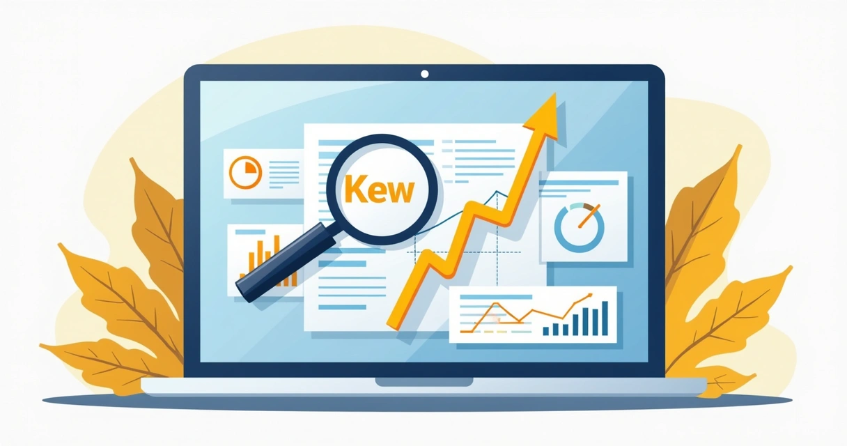 Conceito visual de palavras-chave sendo analisadas e conectadas