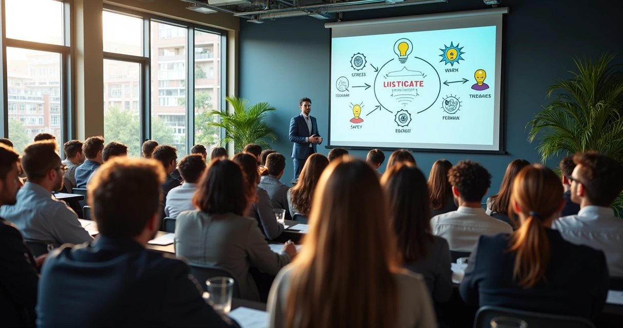 Treinamento sobre saúde mental no trabalho com público engajado