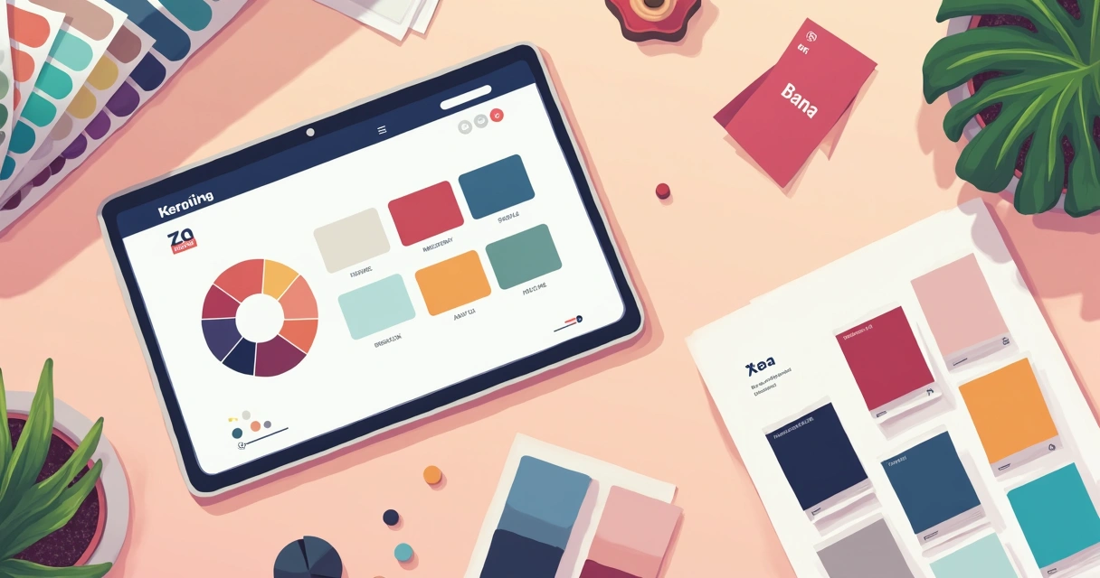 Paleta de cores equilibrada e elegante com amostras de tonalidades 