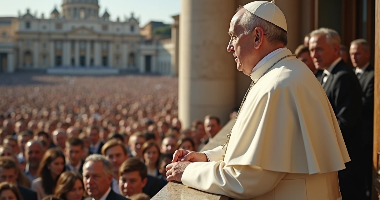 Papa falando da sacada do Vaticano 
