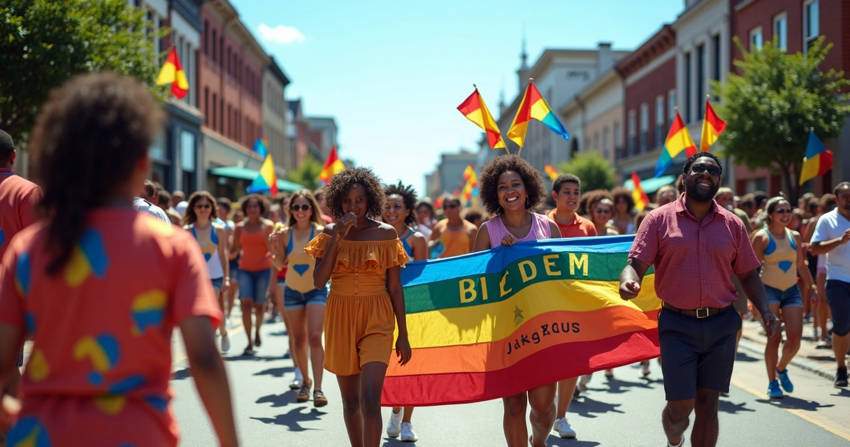 Parada Juneteenth em comunidade do Texas 