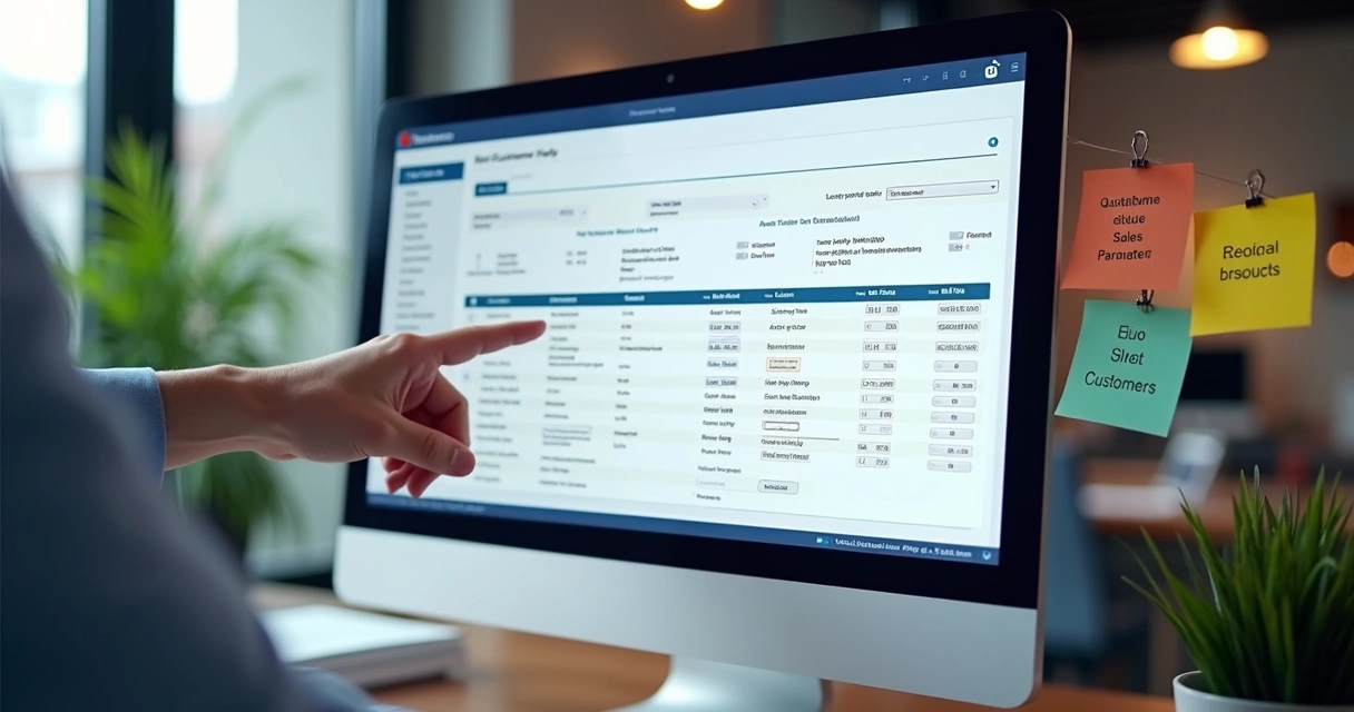 Tela de configuração de sistema comercial com campos personalizados destacados 