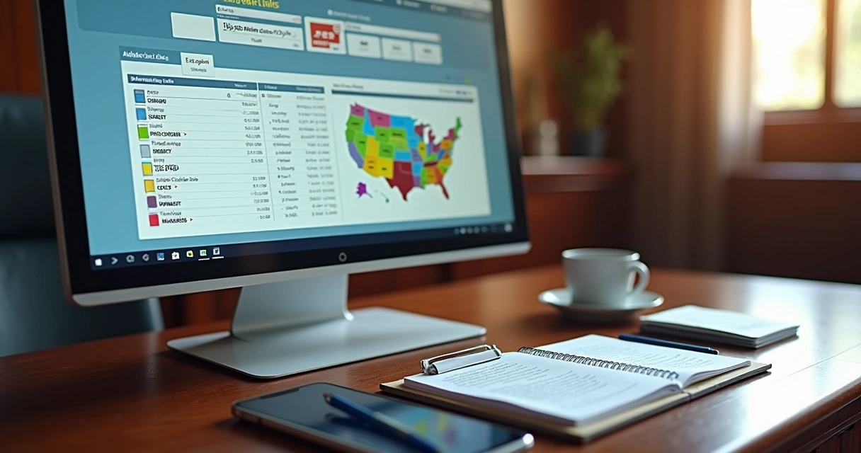 Parametrização automatizada de tabela tributária em tela de computador 