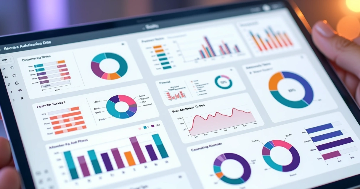 Dashboard com gráficos mostrando parâmetros de saúde do cliente, como uso do sistema, satisfação, tickets e status financeiro 