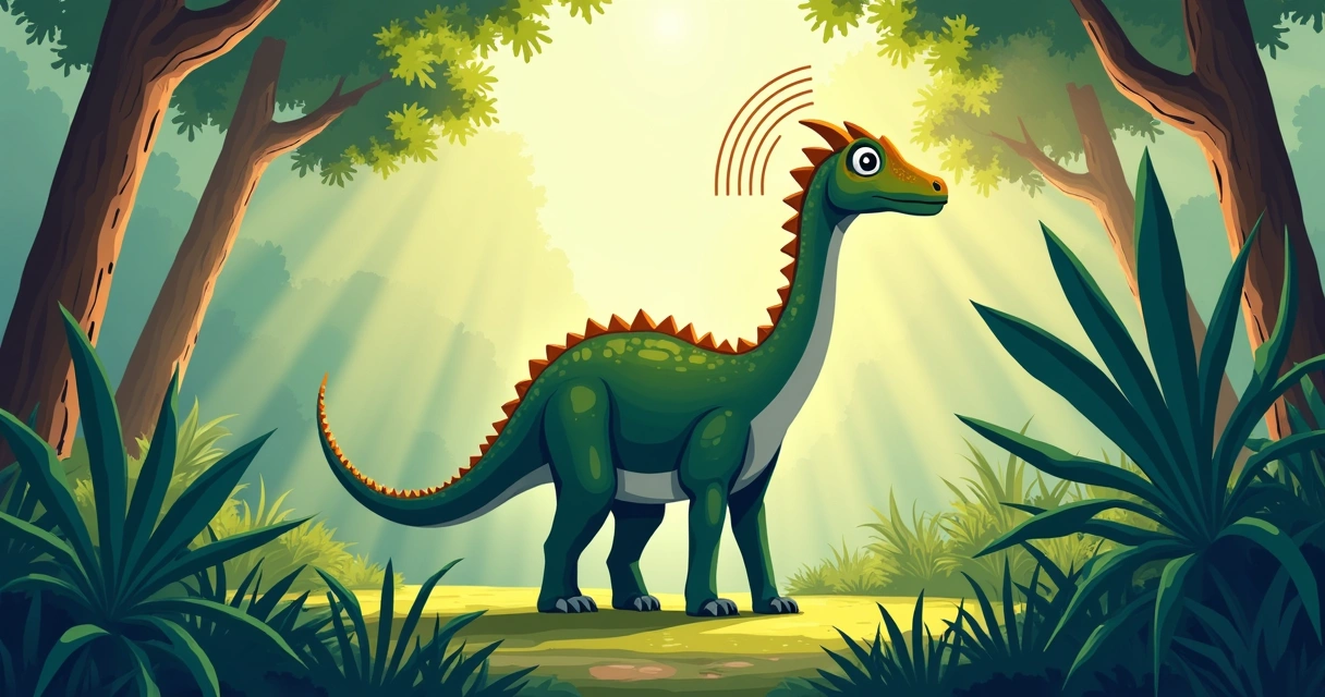 Parasaurolophus com crista longa emitindo sons 