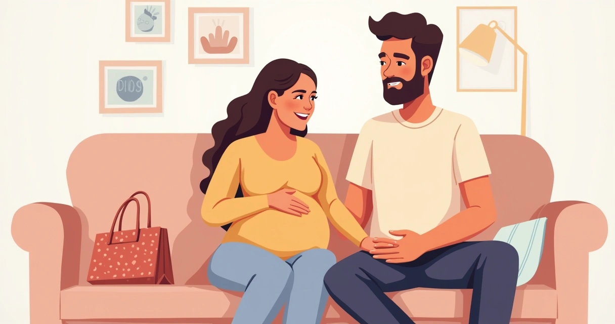 Parceiro oferecendo apoio emocional para gestante 