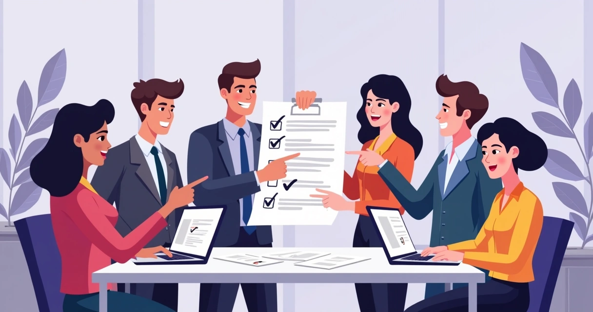 Equipe de parceiros discutindo checklist de ativação em reunião animada 