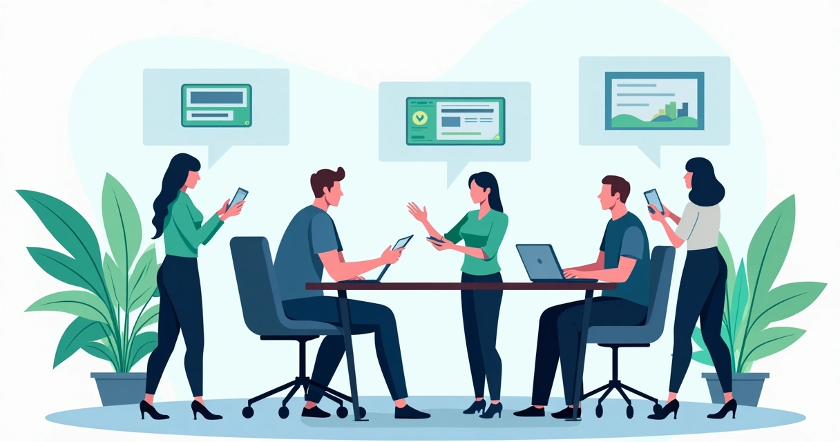 Equipe de parceiros ao redor de um painel digital comemorando pagamentos automáticos recebidos 