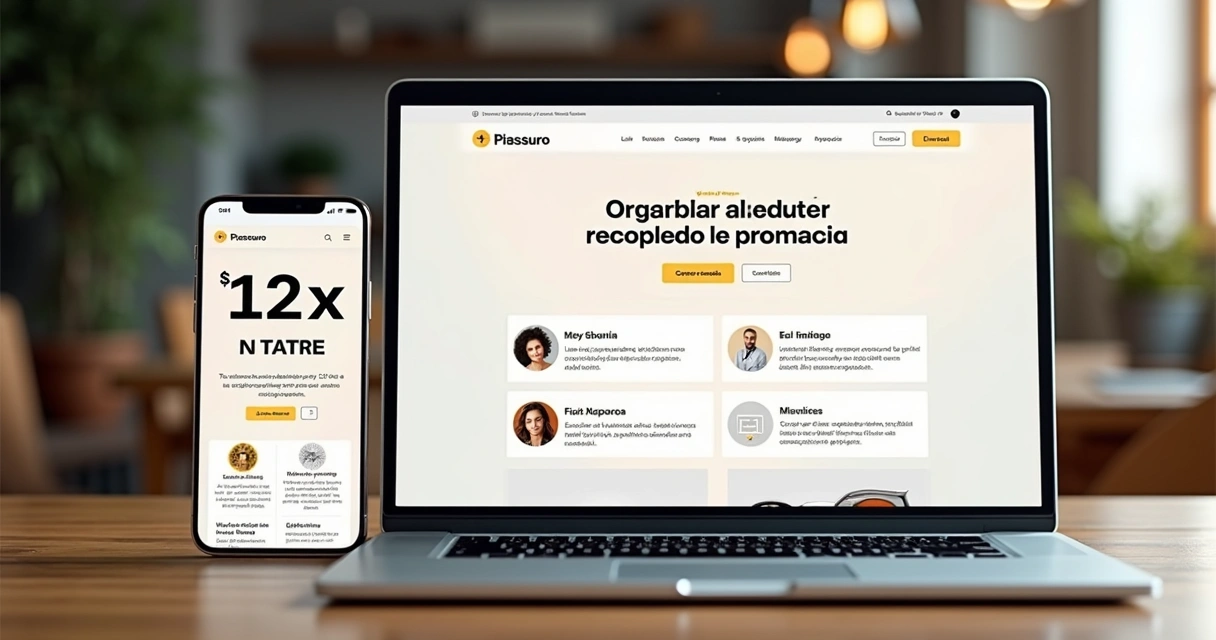 Tela de oferta com preço parcelado e elementos de confiança em português 