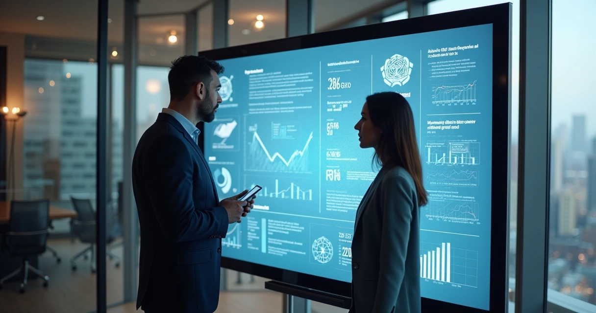 Profissionais analisando estratégia digital em parceria B2B