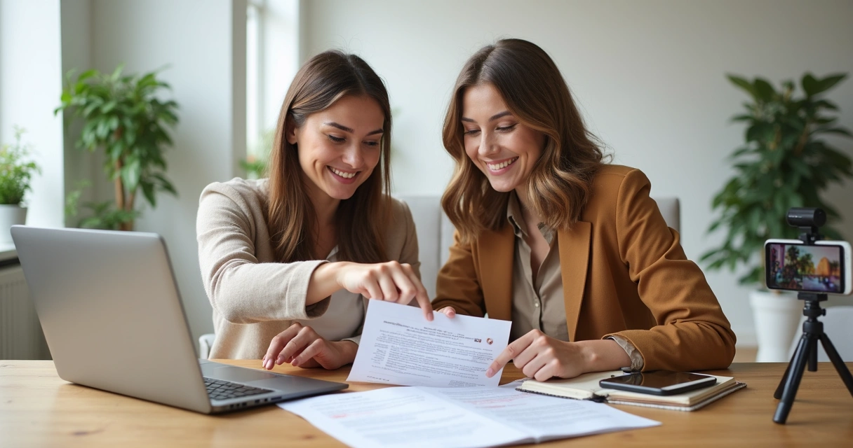 Empreendedora e influenciadora negociando parceria em reunião informal 