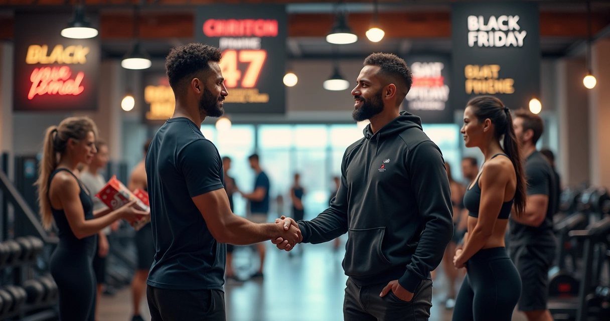 Duas empresas fitness realizando parceria promocional 