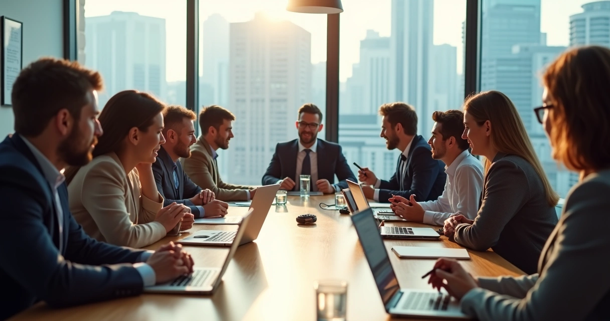 Reunião de negócios entre empresa e influenciadores digitais 