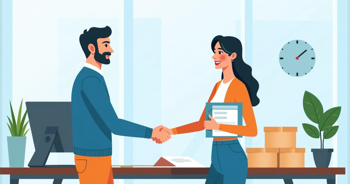 Lojista e fornecedor apertando as mãos em acordo de dropshipping 