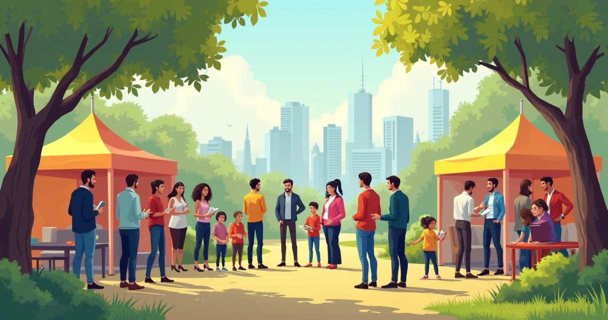 Evento de parceria entre sindicato e comunidade, pessoas conversando e trocando ideias