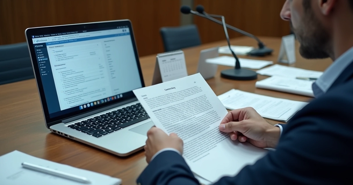 Servidor revisando minuta de parecer gerada por IA 