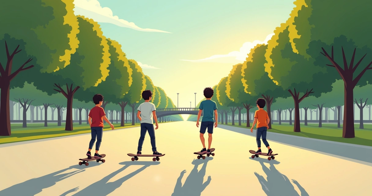 Meninos andando de skate no Parque Madureira 