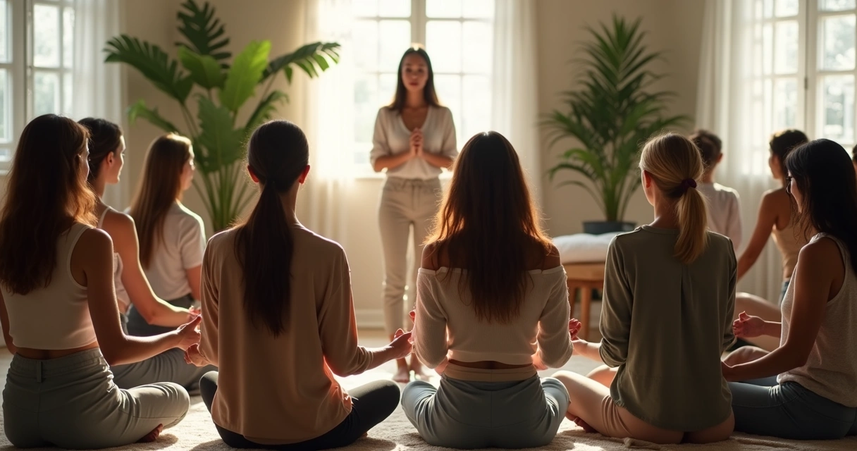 Grupo participando de dinâmica de constelação em círculo 