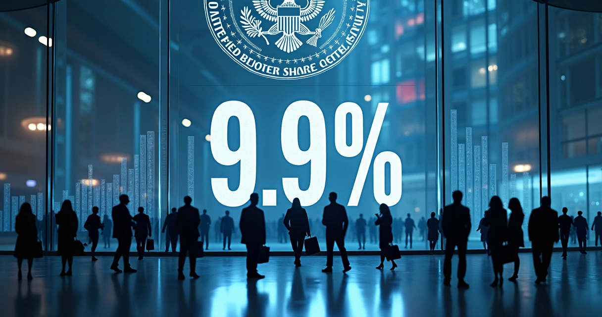 Percentual de participação do governo americano na Intel em destaque