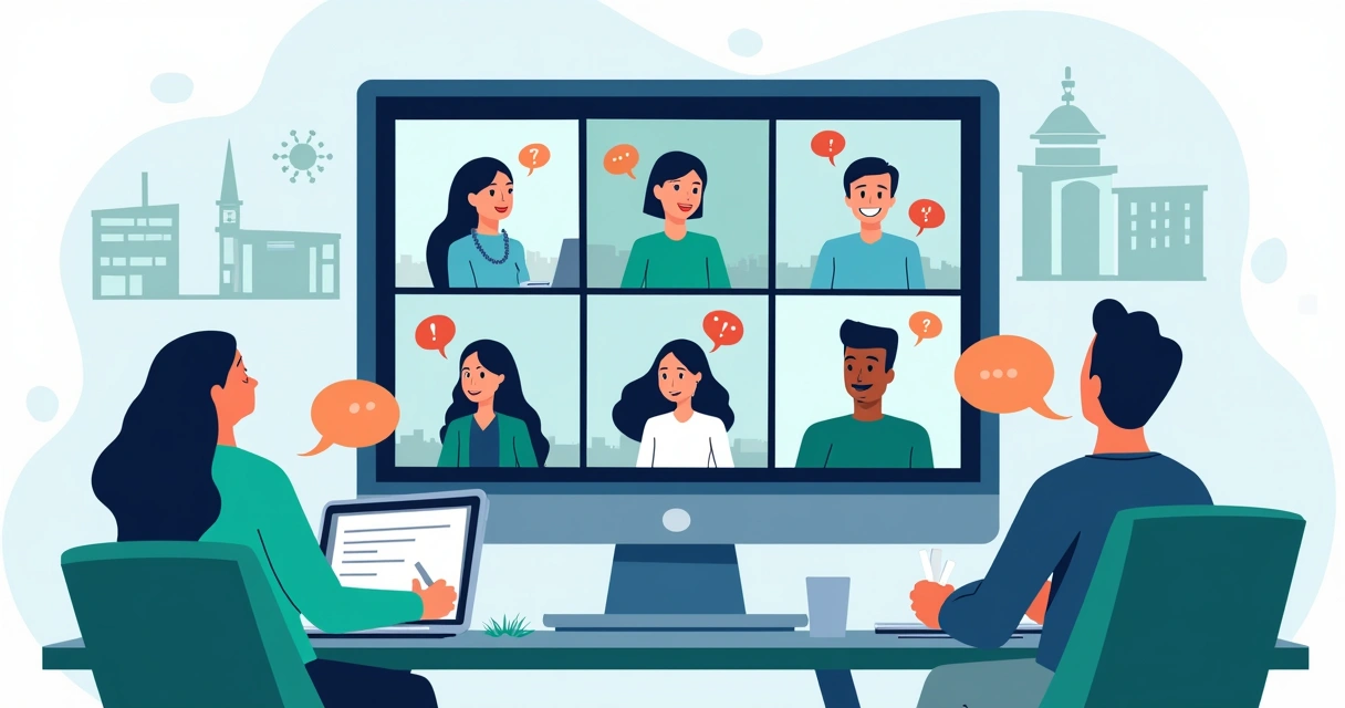 Cidadãos interagindo em evento público digital 