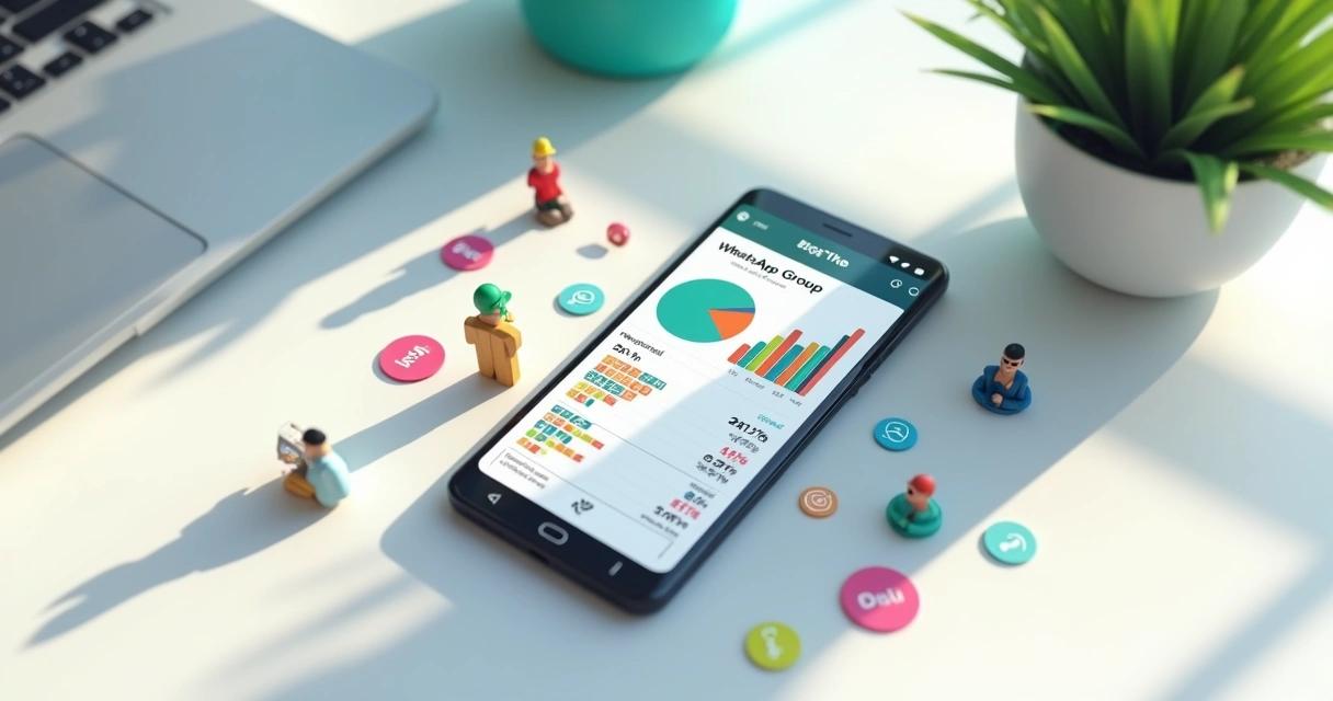 Gráfico mostrando participação de membros em grupo de WhatsApp 