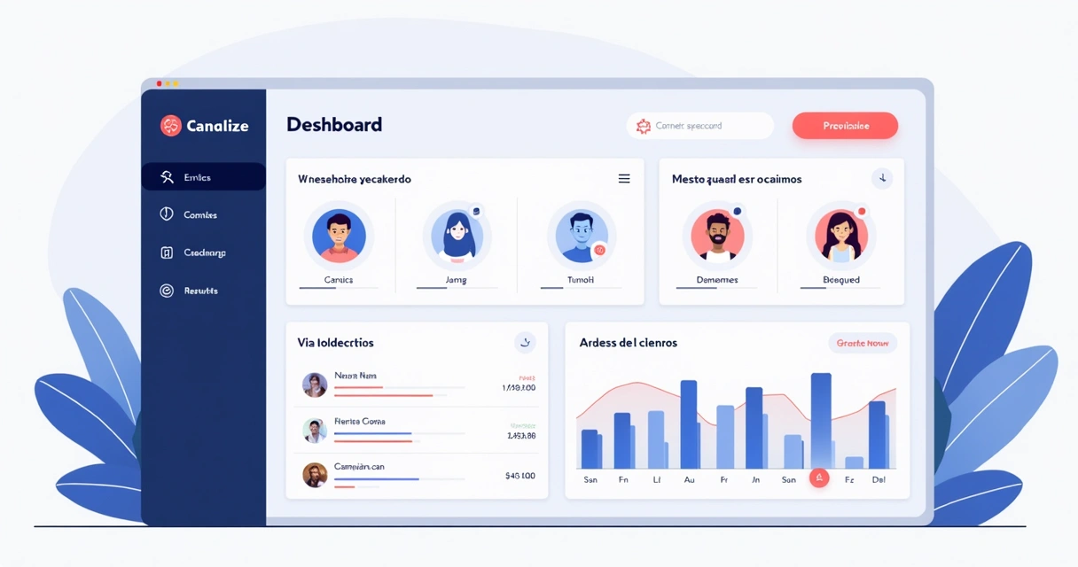 Partner management dashboard with graphs and partner avatars 