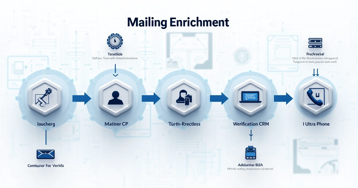 Diagrama de roteiros passo a passo para enriquecimento de mailing 