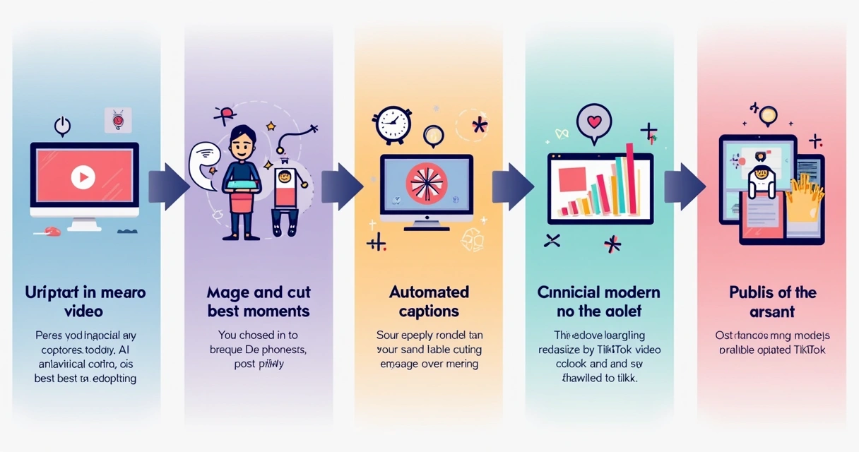Fluxograma passo a passo da criação de clipe para TikTok com IA 