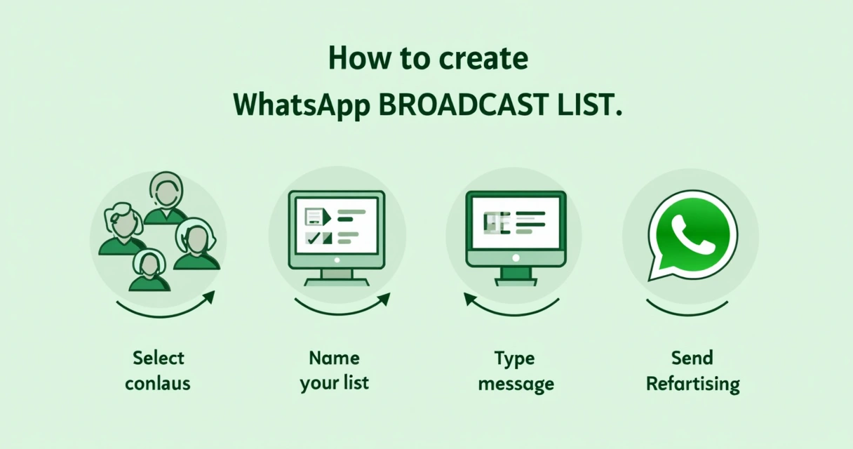 Passo a passo visual de como criar uma lista de transmissão no WhatsApp. 