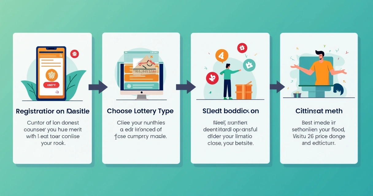 Ilustração mostrando o passo a passo de aposta na loteria pelo celular 