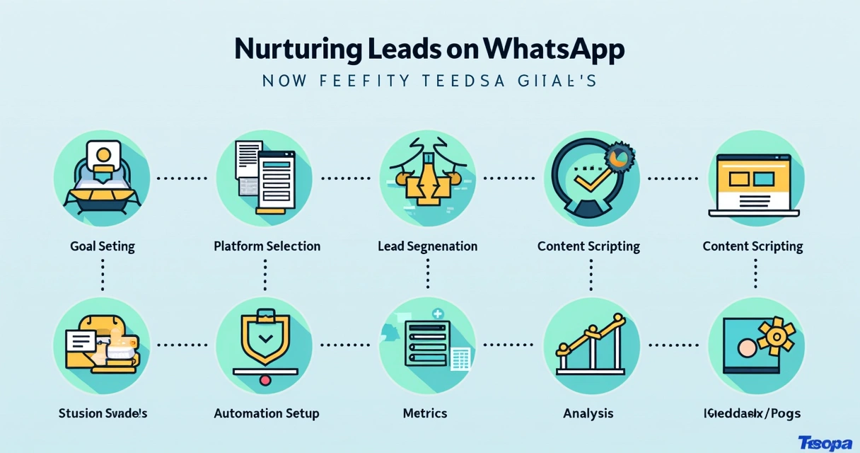 Infográfico mostrando as etapas da nutrição de leads no WhatsApp 