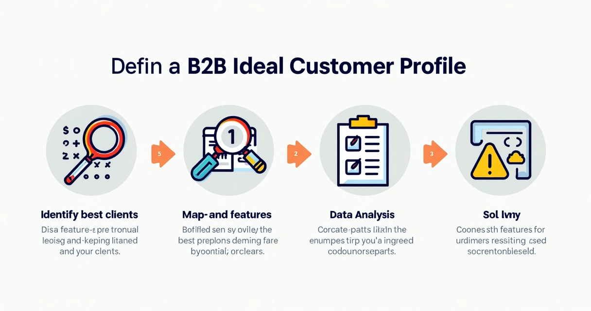Esquema visual de etapas para definir ICP B2B