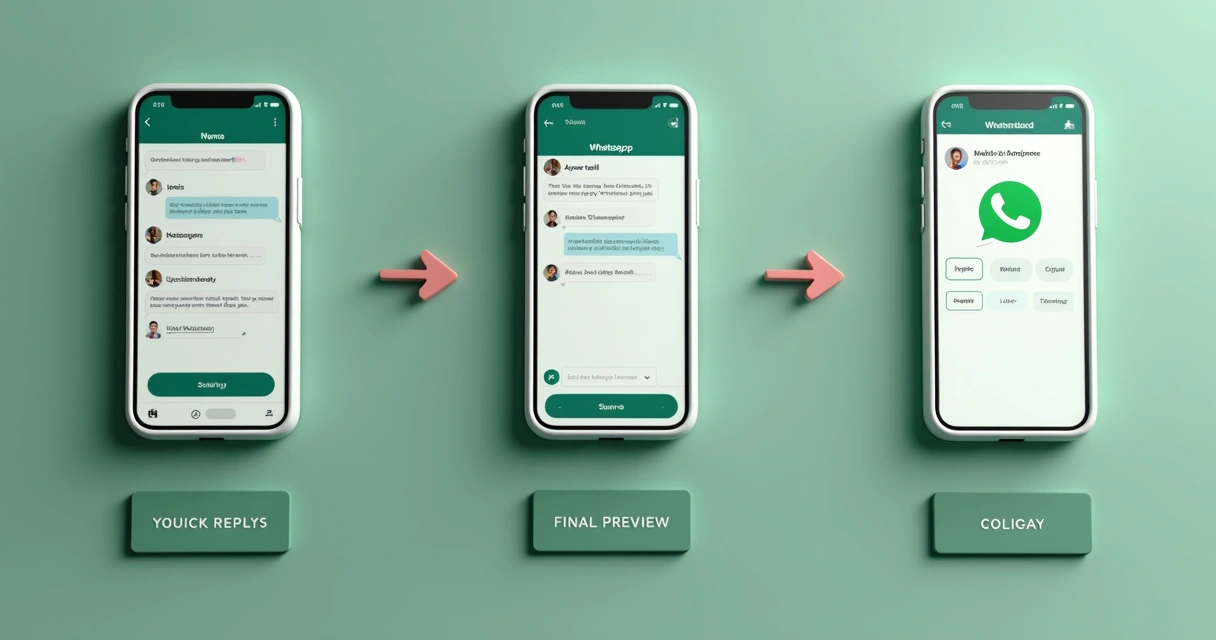 Passo a passo na tela para criar mensagem com botão no WhatsApp 