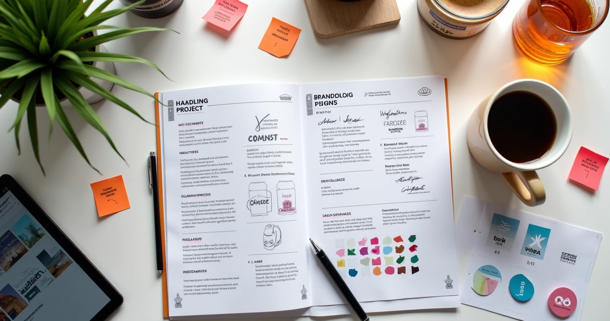 Lista de verificação para projeto de branding em mesa de trabalho 