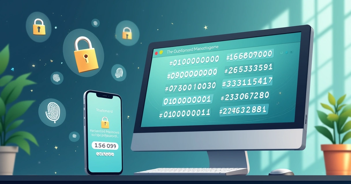 Visualization of unique strong passwords and two-factor authentication 