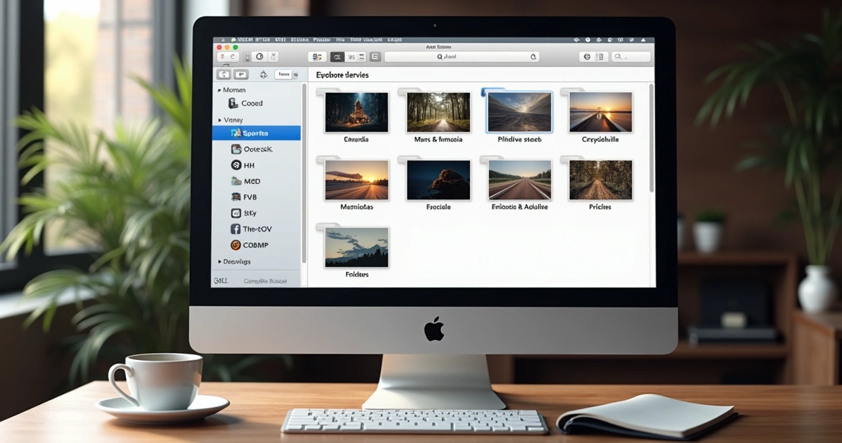 Pastas organizadas de edição de vídeo no computador 