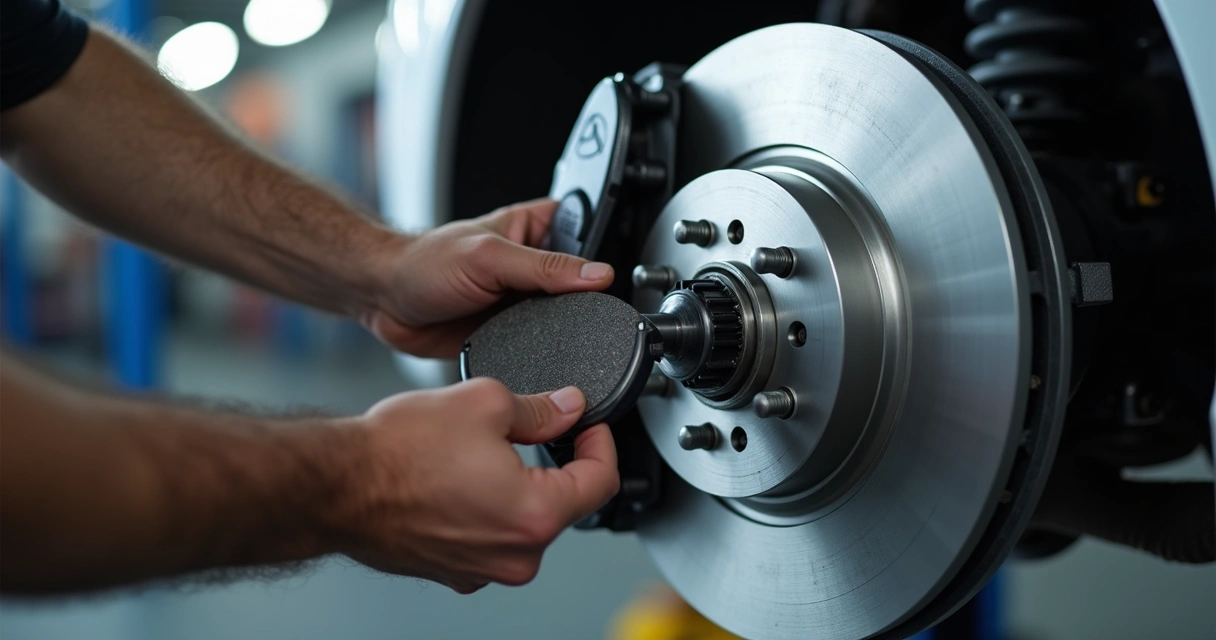 Pastilhas de freio novas e disco de freio de carro 