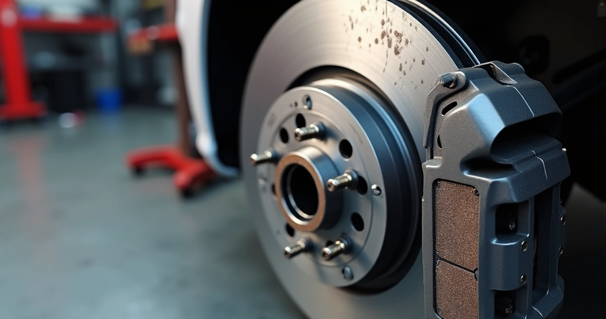 Pastilhas de freio em contato com o disco, detalhamento da espessura 