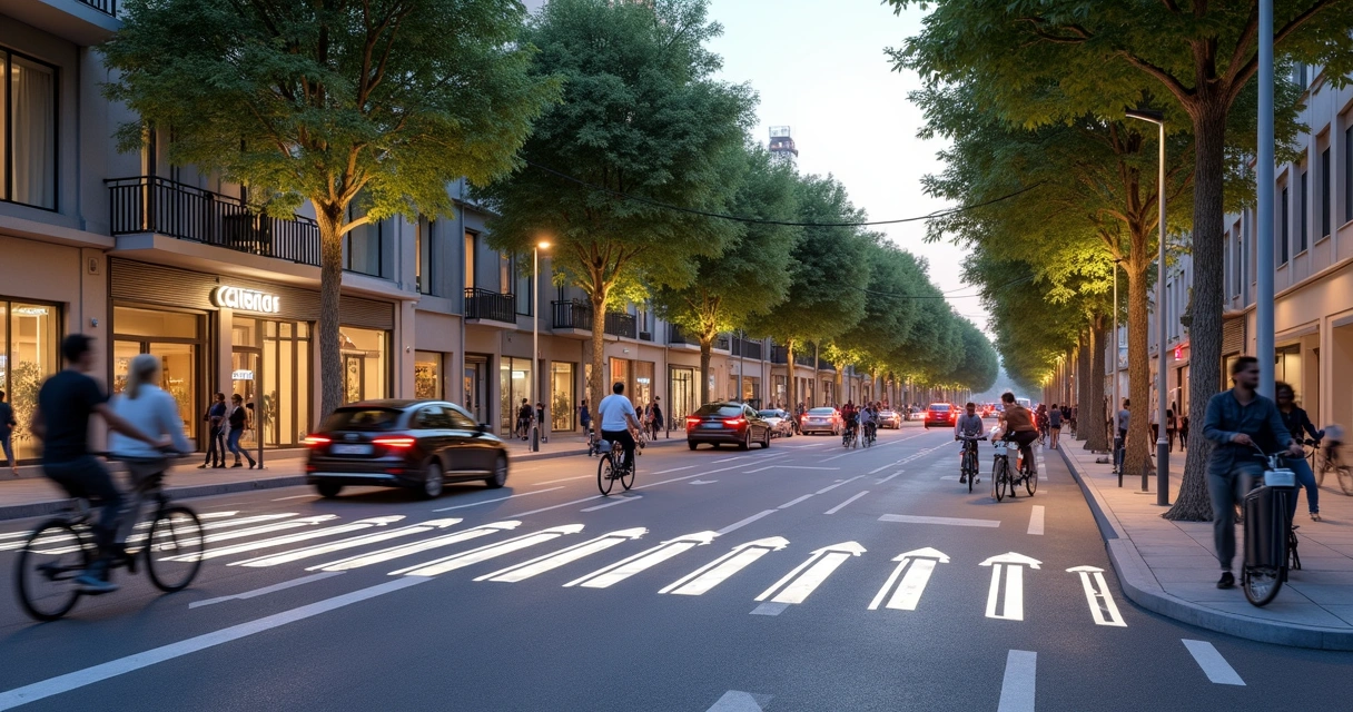 Patinete eléctrico circulando por la ciudad 