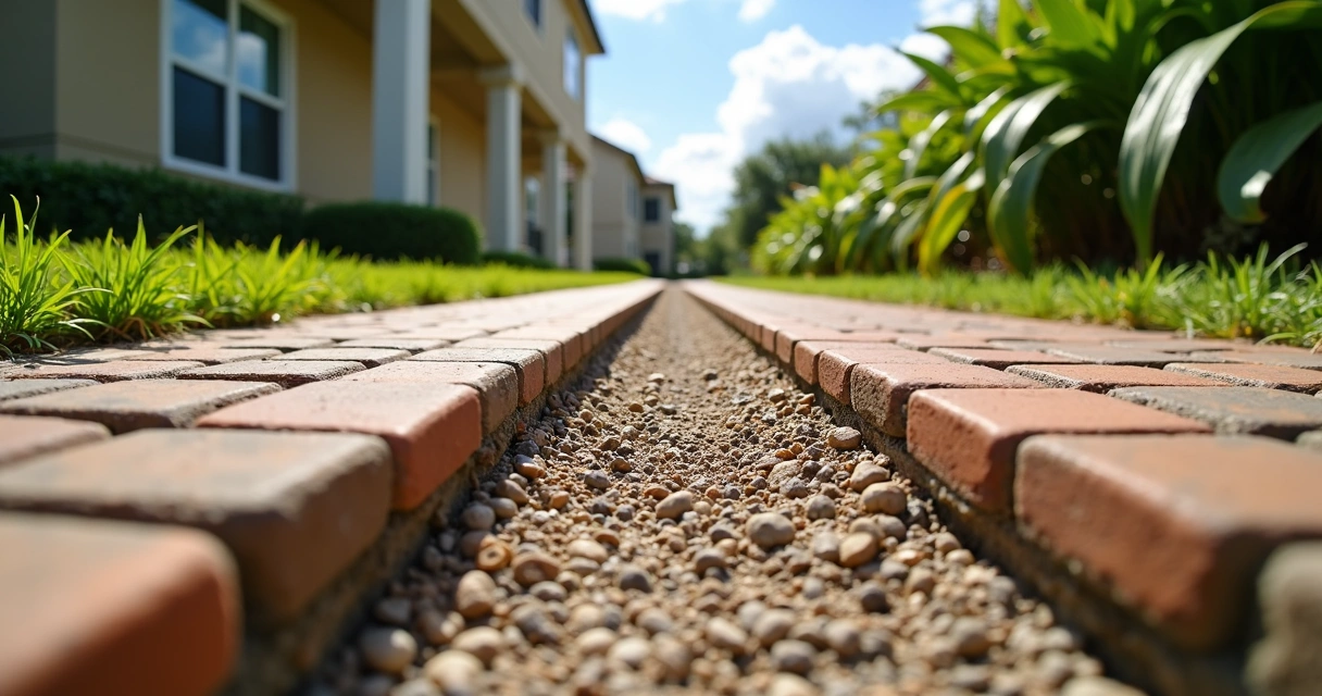New drain installation along paver patio 
