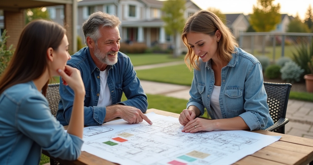 HOA committee reviewing patio design plans
