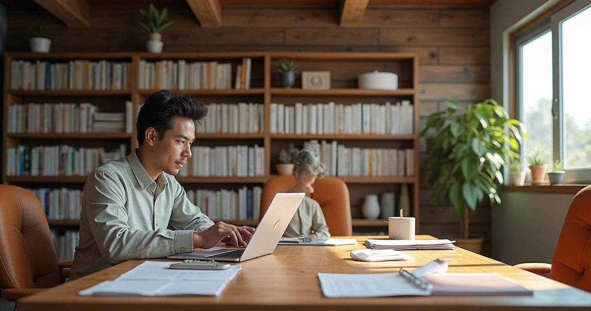 Inventário de patrimônio com prateleiras e etiquetas 