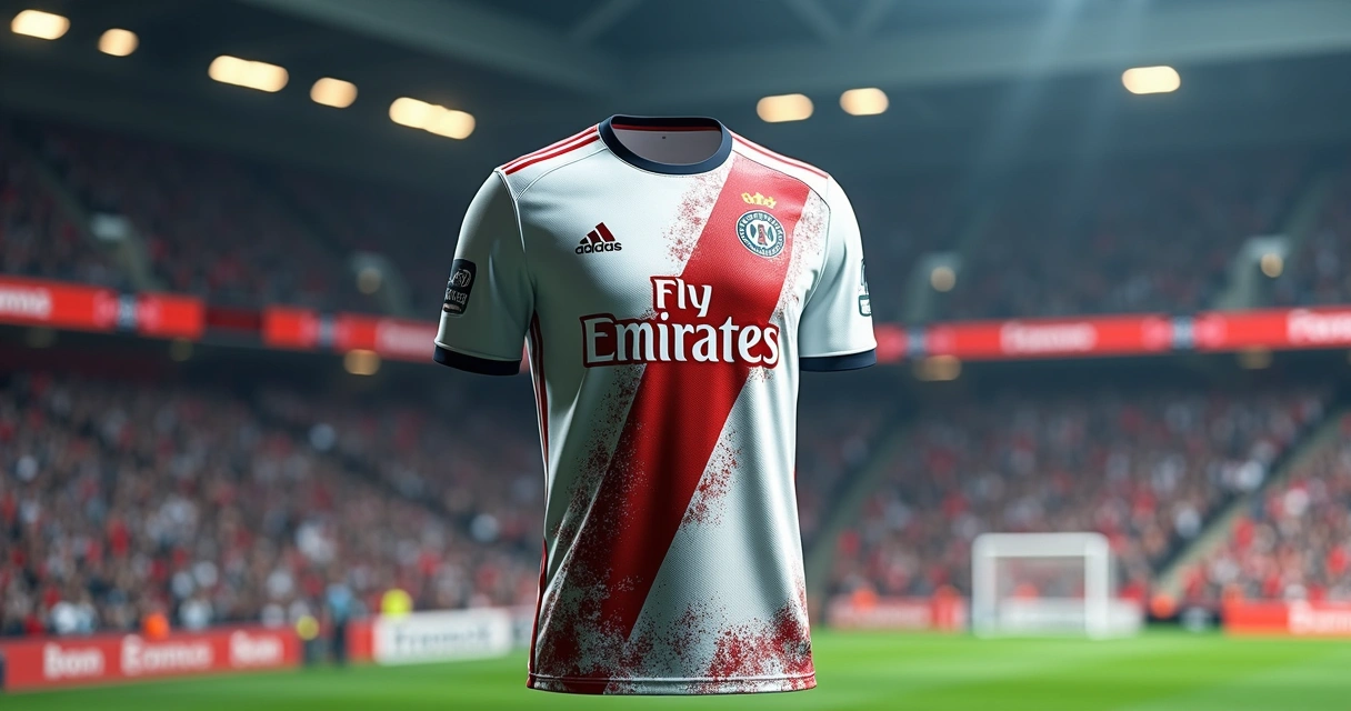 Uniforme de time alternativo com patrocinador em destaque 