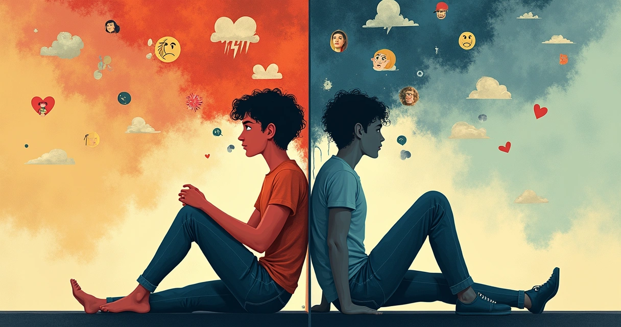 Representación gráfica de emociones repetitivas en una relación 