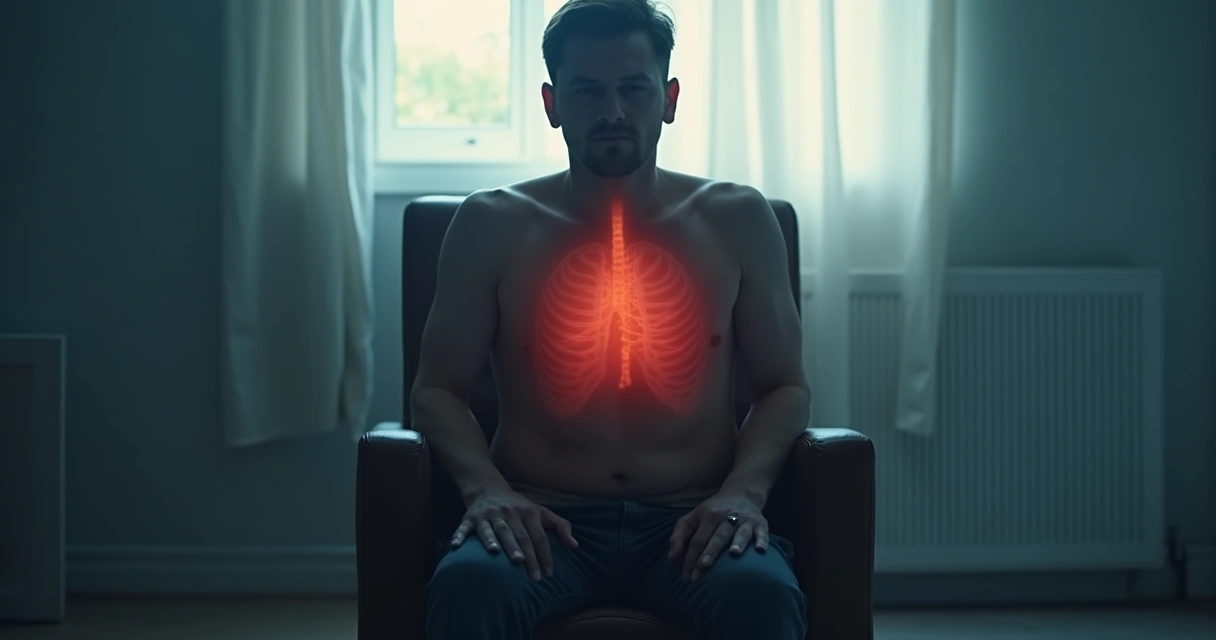 Patrón de respiración superficial en persona sentada