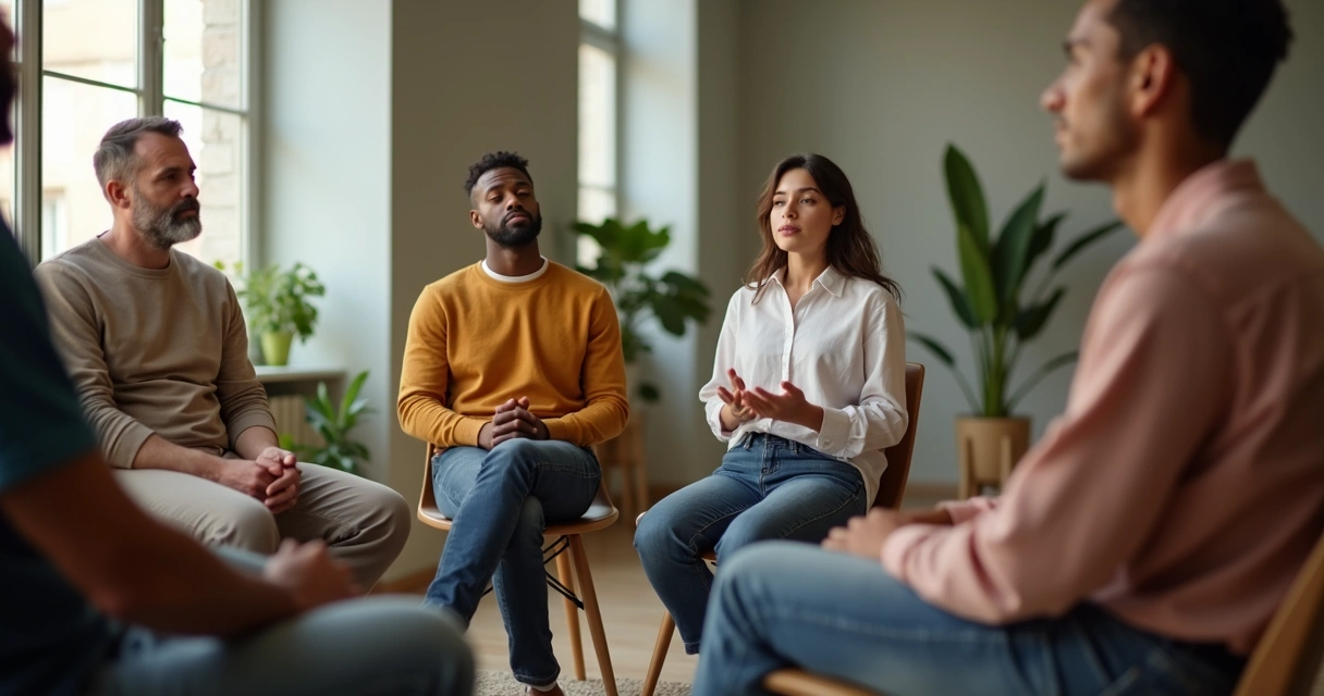 Grupo haciendo una pausa consciente antes de dialogar